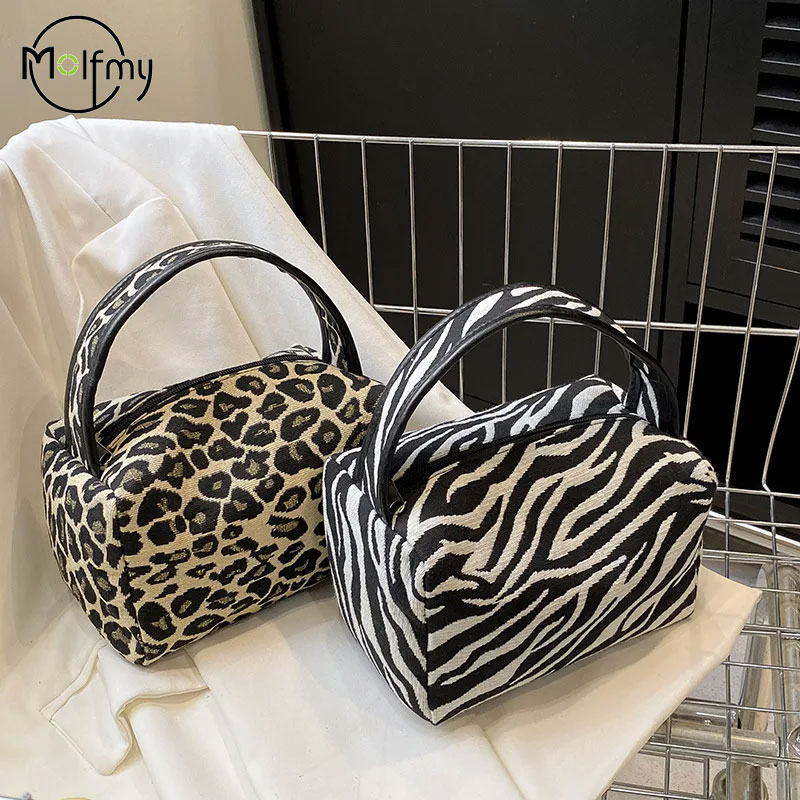 Luxury Skincare Box - Tas Makeup macan tutul, kantung kanvas