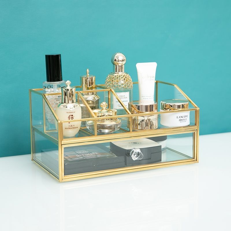 Luxury Skincare Box - Kotak Penyimpanan Kosmetik Kaca Mewah Gaya