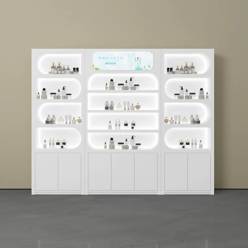 Luxury Skincare Products - Lemari Pajangan Salon Kecantikan Minimalis Nordik