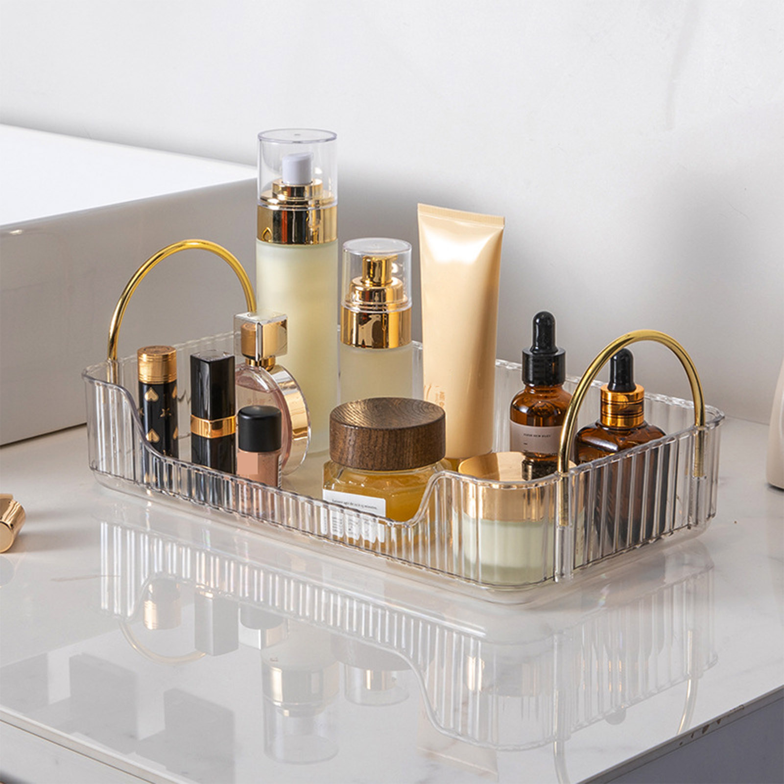 Rak Organizer Kamar Mandi Akri - Luxury Skincare Products ulasan dan harga