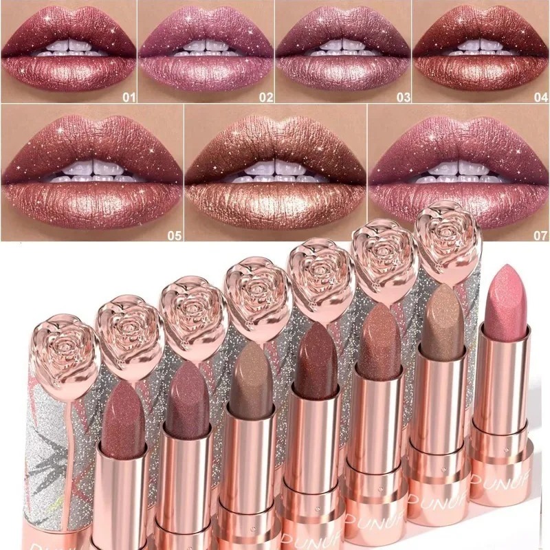 Lipstik Glitter Mewah Merah Mu - Luxury Skincare Products ulasan dan harga