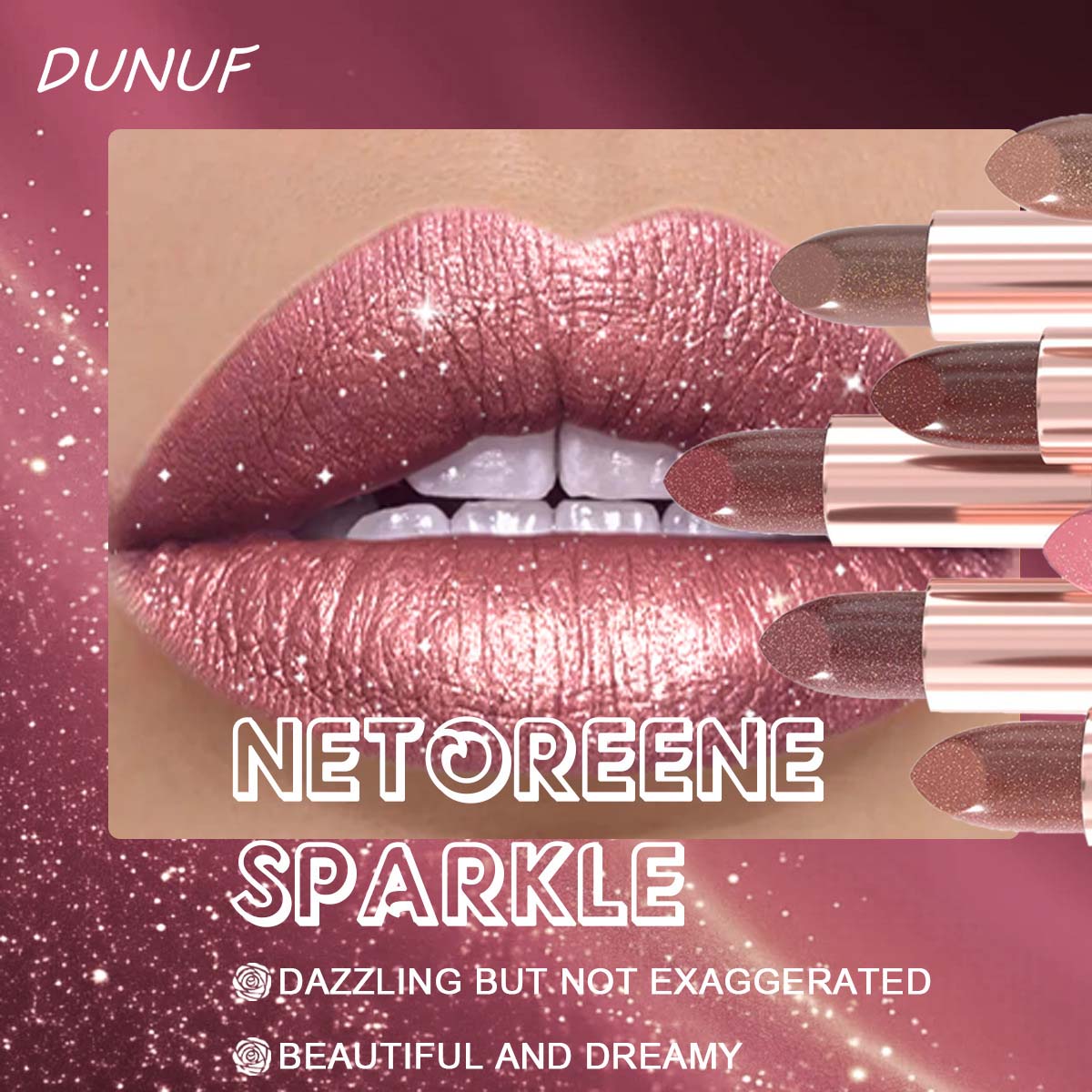 Lipstik Glitter Mewah Merah Mu - Luxury Skincare Products ulasan dan harga